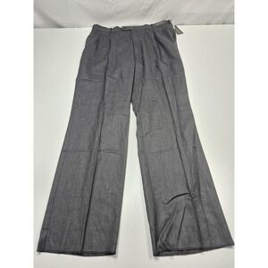 VTG Gianelli Atlantic Dress Pants Mens 38x36 Gray Wool Pleated Classic Fit NWT